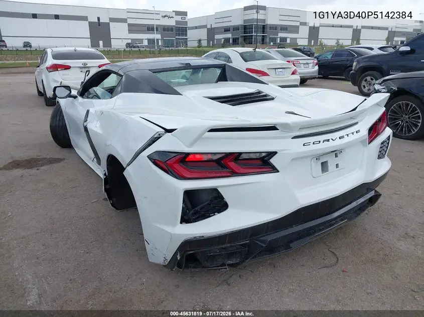 2023 Chevrolet Corvette Stingray Rwd 1Lt VIN: 1G1YA3D40P5142384 Lot: 45631819