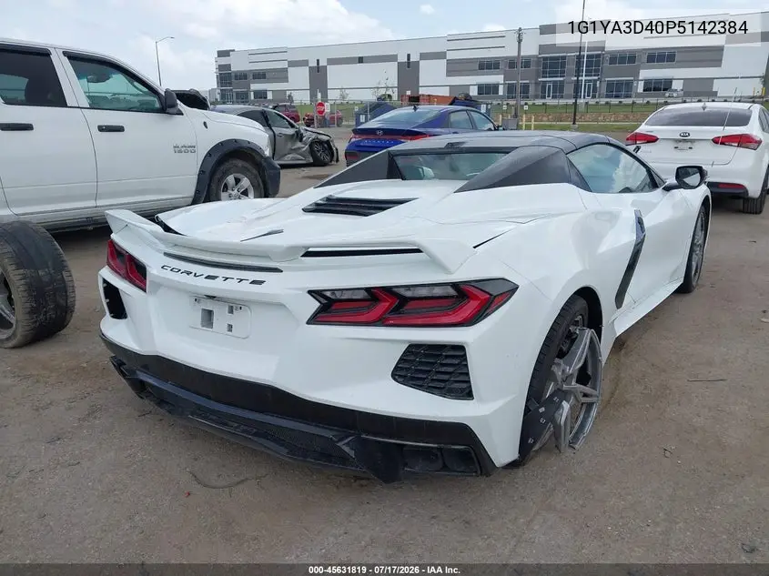 2023 Chevrolet Corvette Stingray Rwd 1Lt VIN: 1G1YA3D40P5142384 Lot: 45631819