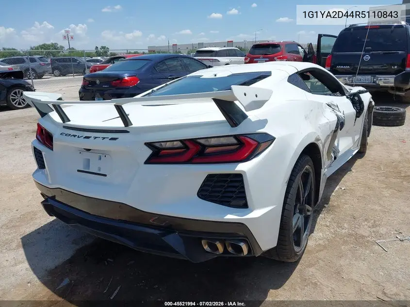 2024 Chevrolet Corvette Stingray Rwd 1Lt VIN: 1G1YA2D44R5110843 Lot: 45521994