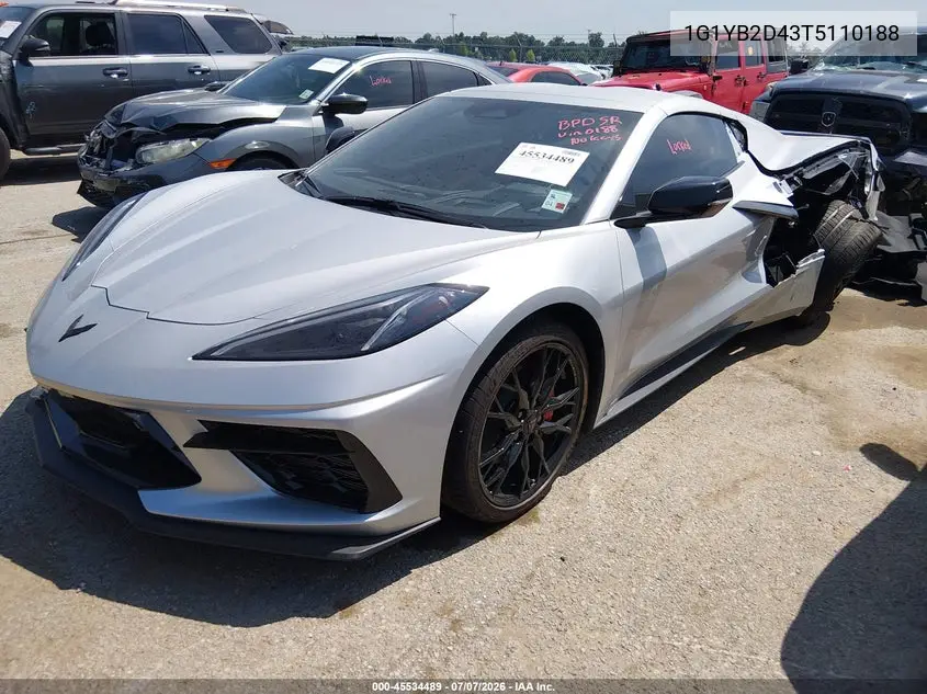 2026 Chevrolet Corvette Stingray , 2Lt, Rwd VIN: 1G1YB2D43T5110188 Lot: 45534489