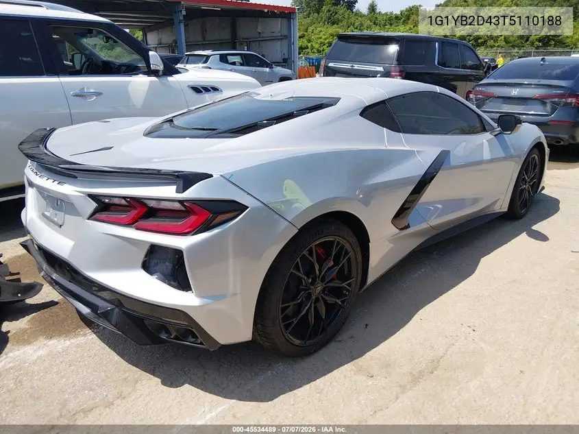 2026 Chevrolet Corvette Stingray , 2Lt, Rwd VIN: 1G1YB2D43T5110188 Lot: 45534489