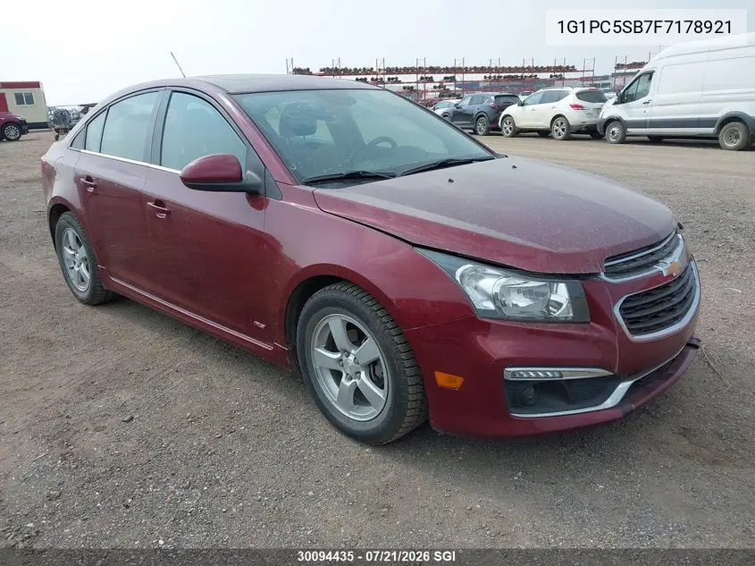 2015 Chevrolet Cruze Lt VIN: 1G1PC5SB7F7178921 Lot: 30094435