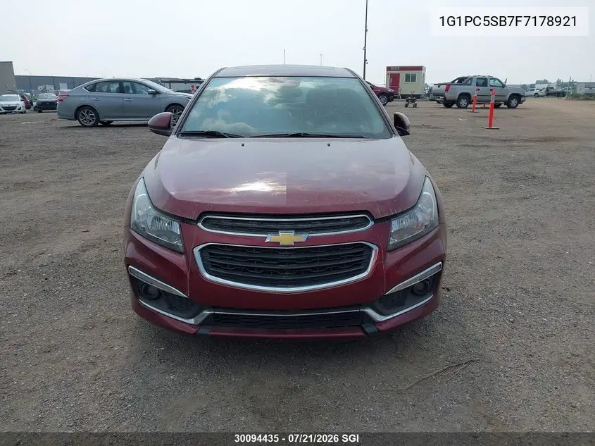 2015 Chevrolet Cruze Lt VIN: 1G1PC5SB7F7178921 Lot: 30094435