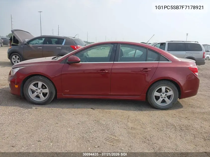 2015 Chevrolet Cruze Lt VIN: 1G1PC5SB7F7178921 Lot: 30094435