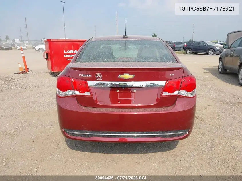 2015 Chevrolet Cruze Lt VIN: 1G1PC5SB7F7178921 Lot: 30094435