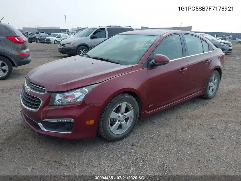 2015 Chevrolet Cruze Lt VIN: 1G1PC5SB7F7178921 Lot: 30094435