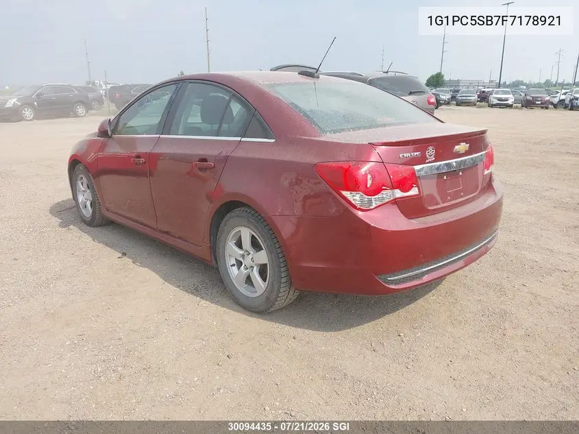 2015 Chevrolet Cruze Lt VIN: 1G1PC5SB7F7178921 Lot: 30094435