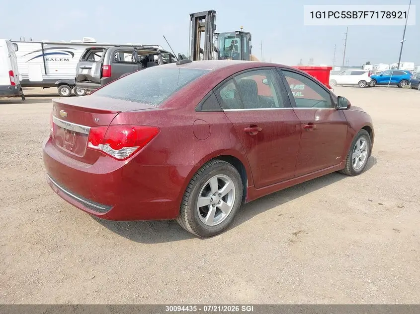 2015 Chevrolet Cruze Lt VIN: 1G1PC5SB7F7178921 Lot: 30094435