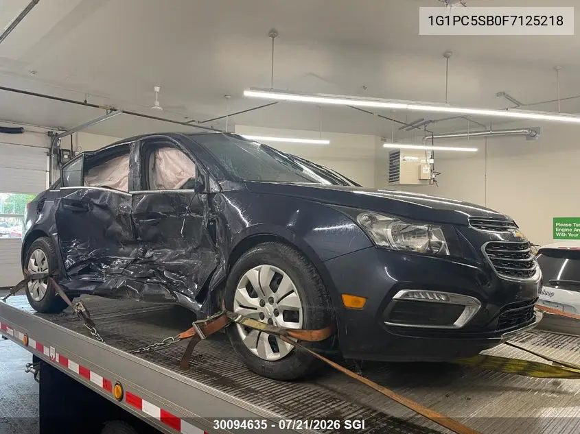 2015 Chevrolet Cruze Lt VIN: 1G1PC5SB0F7125218 Lot: 30094635