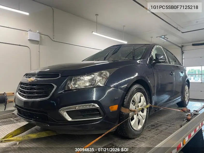 2015 Chevrolet Cruze Lt VIN: 1G1PC5SB0F7125218 Lot: 30094635