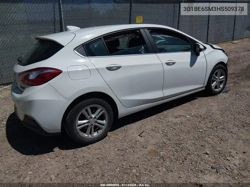 2017 Chevrolet Cruze Lt Auto VIN: 3G1BE6SM3HS509378 Lot: 45600958