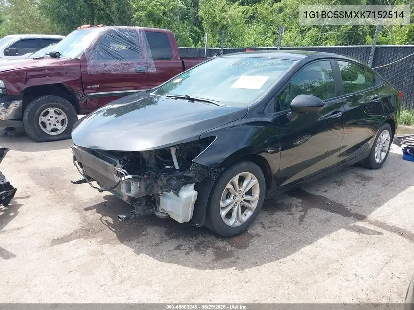2019 Chevrolet Cruze Ls VIN: 1G1BC5SMXK7152514 Lot: 45503245