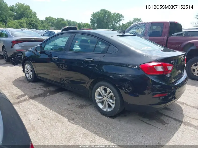 2019 Chevrolet Cruze Ls VIN: 1G1BC5SMXK7152514 Lot: 45503245