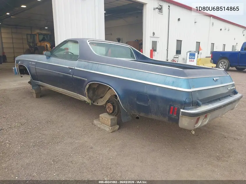 1976 Chevrolet El Camino VIN: 1D80U6B514865 Lot: 45241863