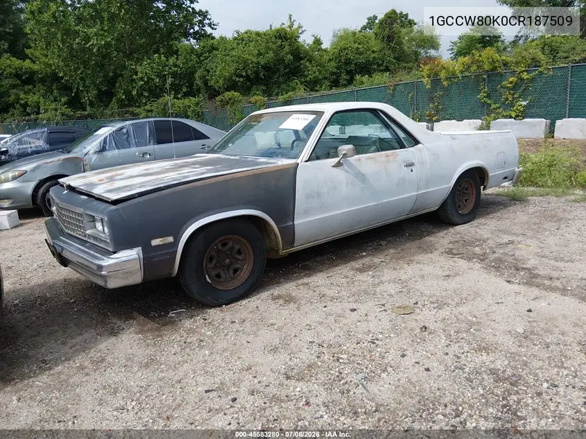 1982 Chevrolet El Camino VIN: 1GCCW80K0CR187509 Lot: 45583280
