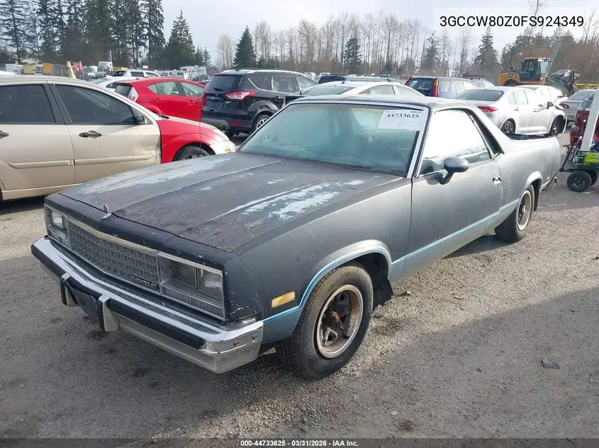 1985 Chevrolet El Camino VIN: 3GCCW80Z0FS924349 Lot: 44733625