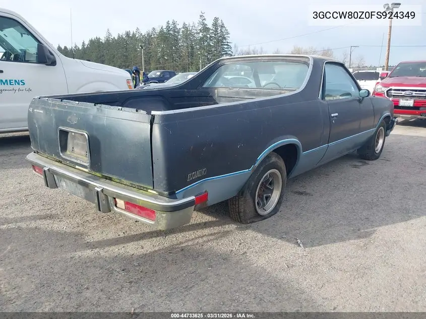 1985 Chevrolet El Camino VIN: 3GCCW80Z0FS924349 Lot: 44733625