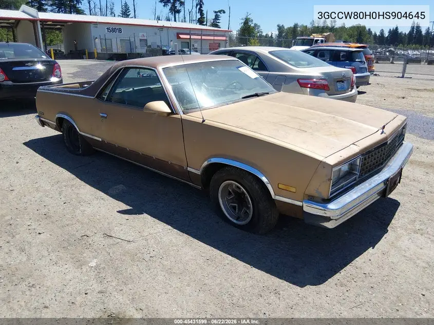 1987 Chevrolet El Camino VIN: 3GCCW80H0HS904645 Lot: 45431599
