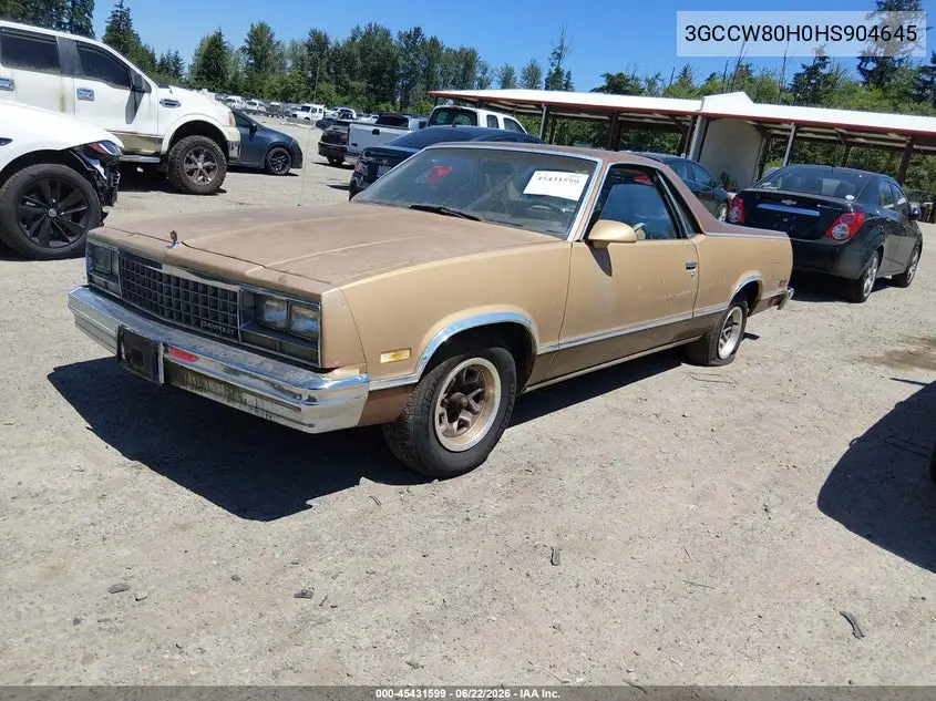 1987 Chevrolet El Camino VIN: 3GCCW80H0HS904645 Lot: 45431599