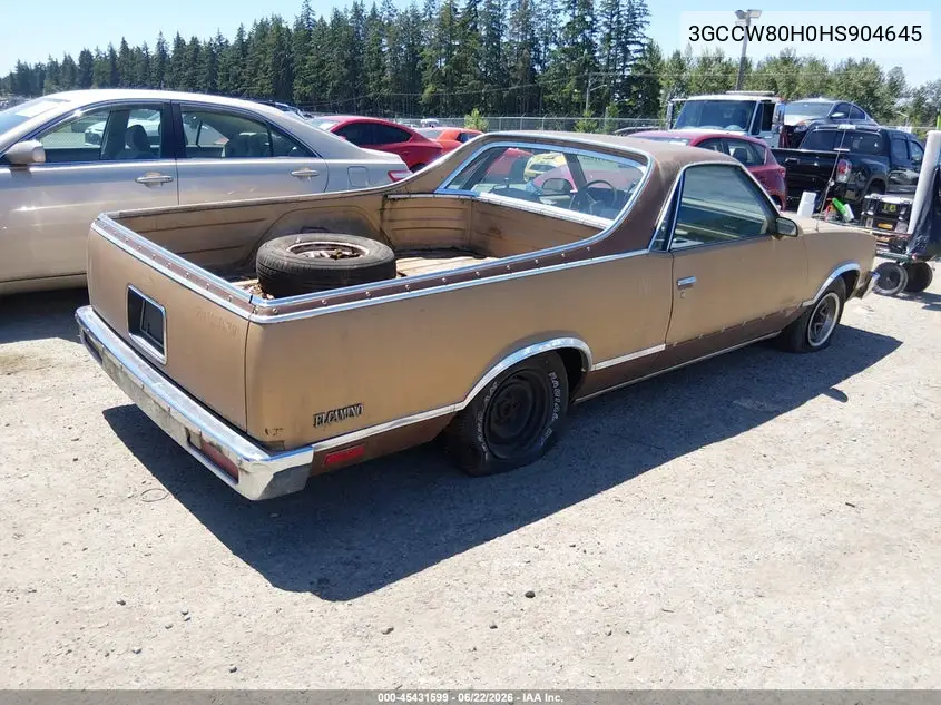 1987 Chevrolet El Camino VIN: 3GCCW80H0HS904645 Lot: 45431599