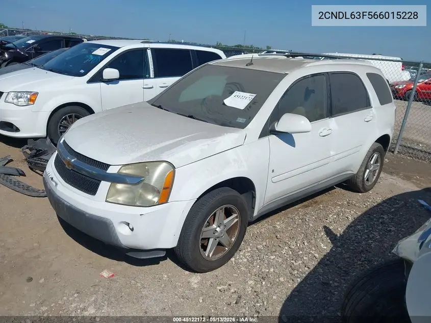 2006 Chevrolet Equinox Lt VIN: 2CNDL63F566015228 Lot: 45122172