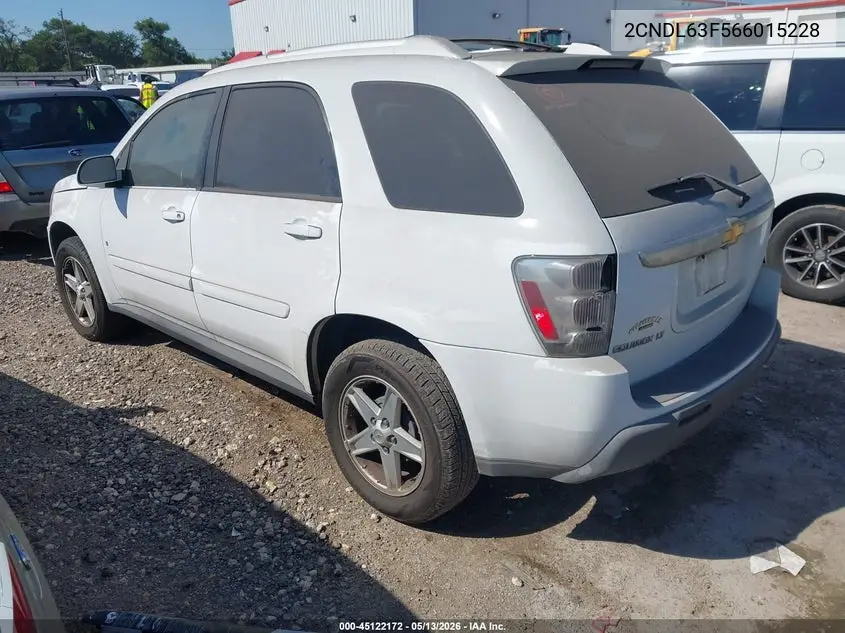 2006 Chevrolet Equinox Lt VIN: 2CNDL63F566015228 Lot: 45122172
