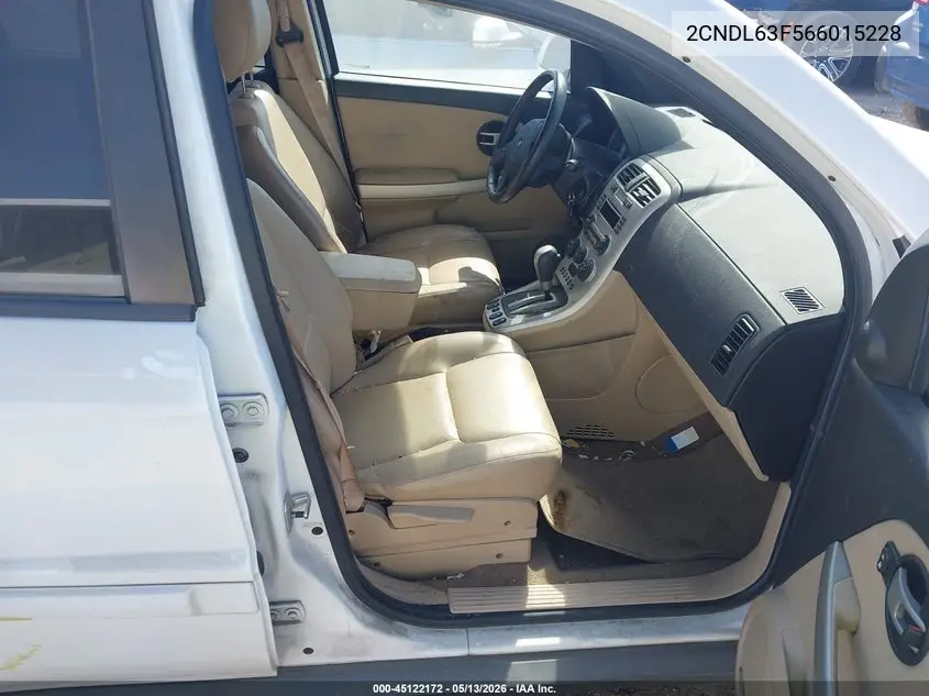 2006 Chevrolet Equinox Lt VIN: 2CNDL63F566015228 Lot: 45122172