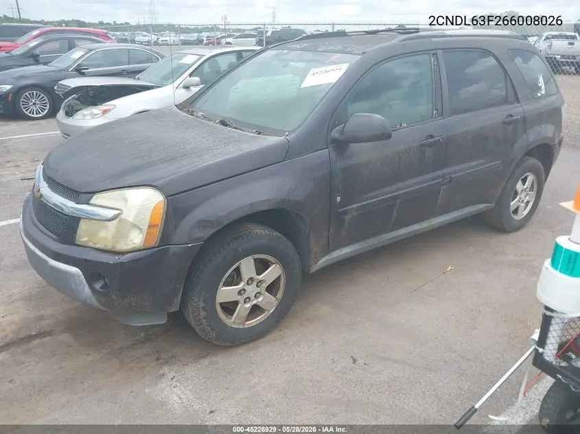2006 Chevrolet Equinox Lt VIN: 2CNDL63F266008026 Lot: 45226929