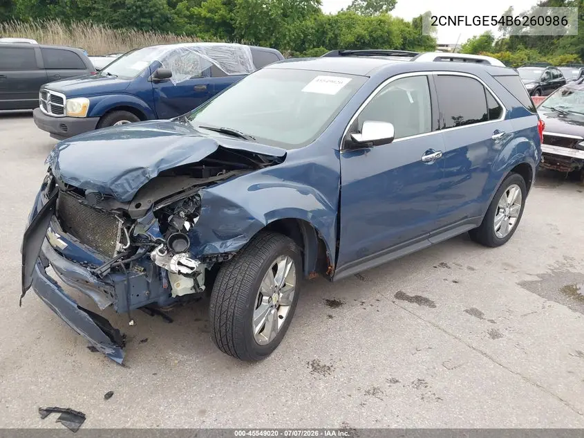 2011 Chevrolet Equinox Ltz VIN: 2CNFLGE54B6260986 Lot: 45549020