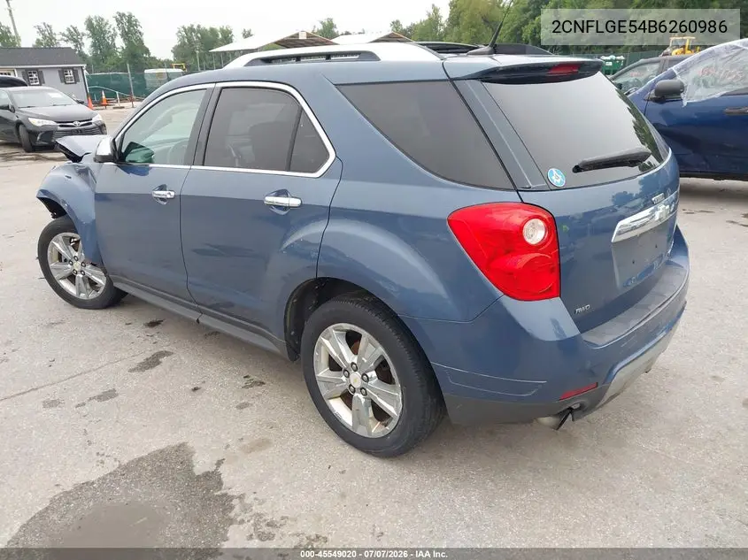 2011 Chevrolet Equinox Ltz VIN: 2CNFLGE54B6260986 Lot: 45549020