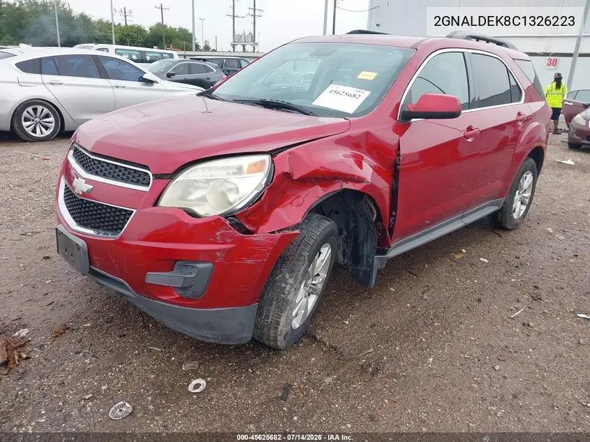 2012 Chevrolet Equinox Lt W/1Lt VIN: 2GNALDEK8C1326223 Lot: 45625682