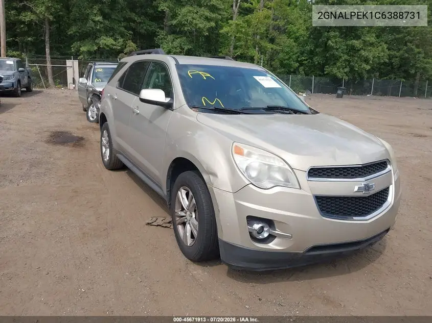 2012 Chevrolet Equinox Lt W/2Lt VIN: 2GNALPEK1C6388731 Lot: 45671913