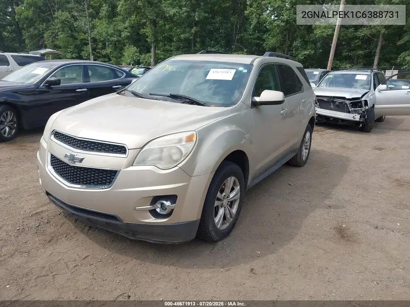2012 Chevrolet Equinox Lt W/2Lt VIN: 2GNALPEK1C6388731 Lot: 45671913