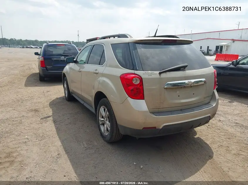 2012 Chevrolet Equinox Lt W/2Lt VIN: 2GNALPEK1C6388731 Lot: 45671913
