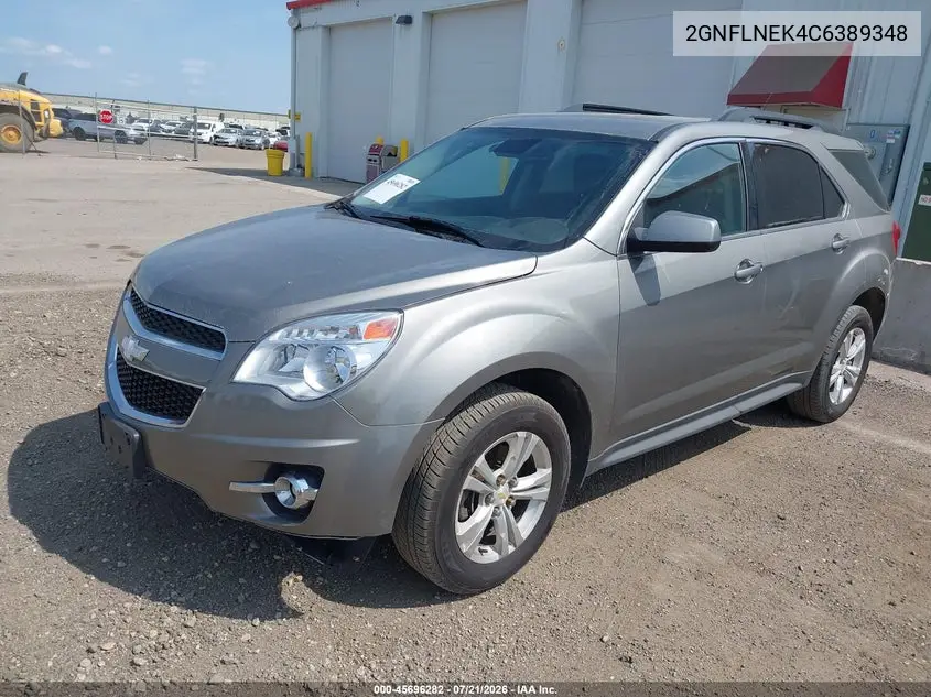 2012 Chevrolet Equinox Lt W/2Lt VIN: 2GNFLNEK4C6389348 Lot: 45696282