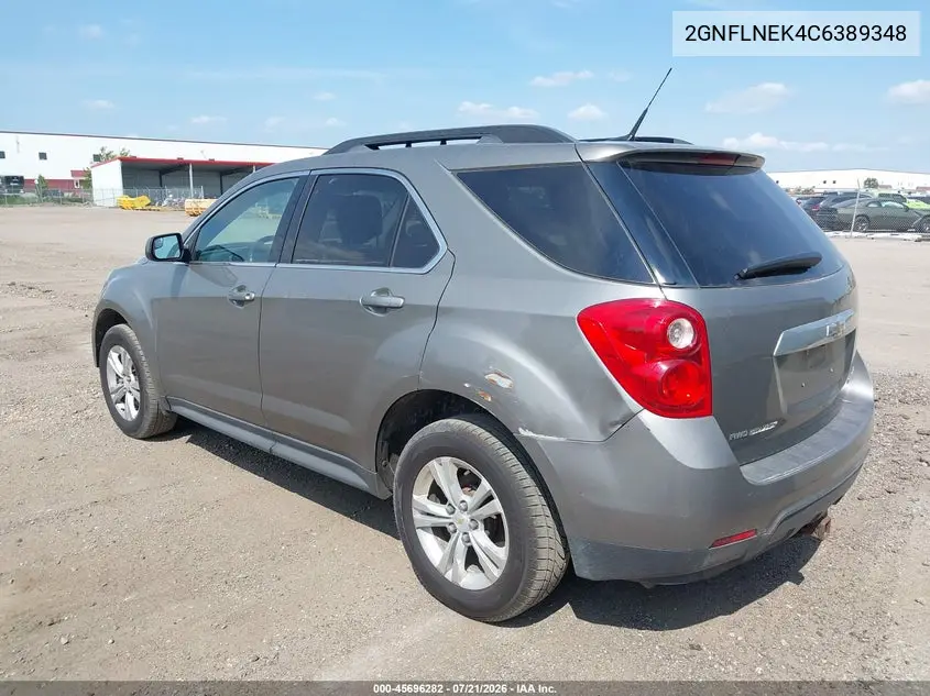 2012 Chevrolet Equinox Lt W/2Lt VIN: 2GNFLNEK4C6389348 Lot: 45696282