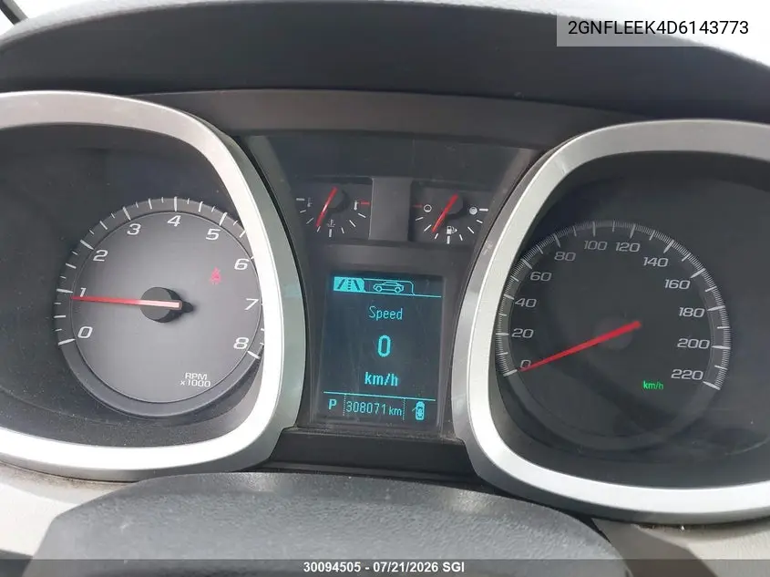 2013 Chevrolet Equinox Lt VIN: 2GNFLEEK4D6143773 Lot: 30094505