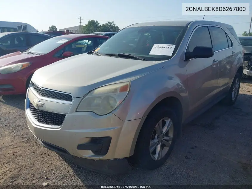 2013 Chevrolet Equinox Ls VIN: 2GNALBEK8D6267800 Lot: 45658710