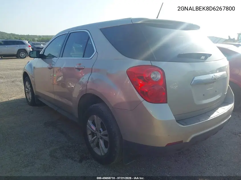2013 Chevrolet Equinox Ls VIN: 2GNALBEK8D6267800 Lot: 45658710