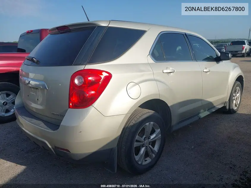2013 Chevrolet Equinox Ls VIN: 2GNALBEK8D6267800 Lot: 45658710