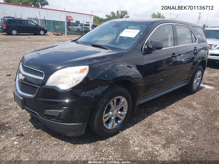 2013 Chevrolet Equinox Ls VIN: 2GNALBEK7D1136712 Lot: 45685613