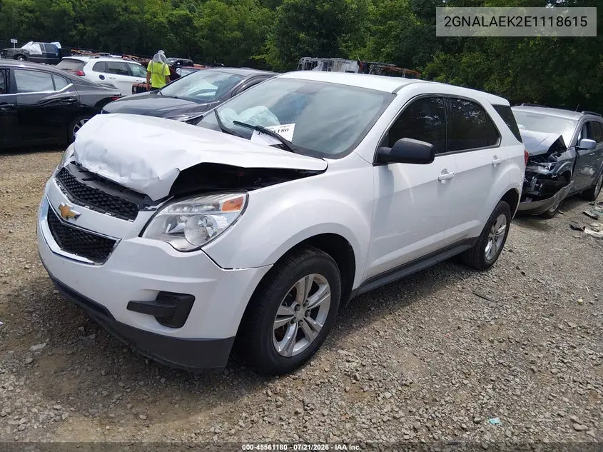 2014 Chevrolet Equinox Ls VIN: 2GNALAEK2E1118615 Lot: 45561180