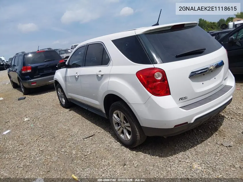 2014 Chevrolet Equinox Ls VIN: 2GNALAEK2E1118615 Lot: 45561180