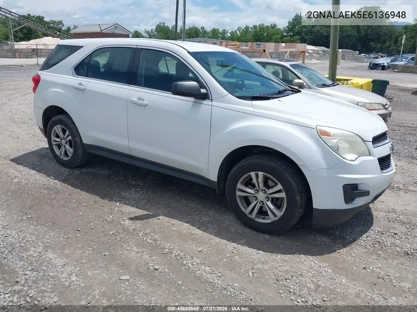 2014 Chevrolet Equinox Ls VIN: 2GNALAEK5E6136948 Lot: 45680545