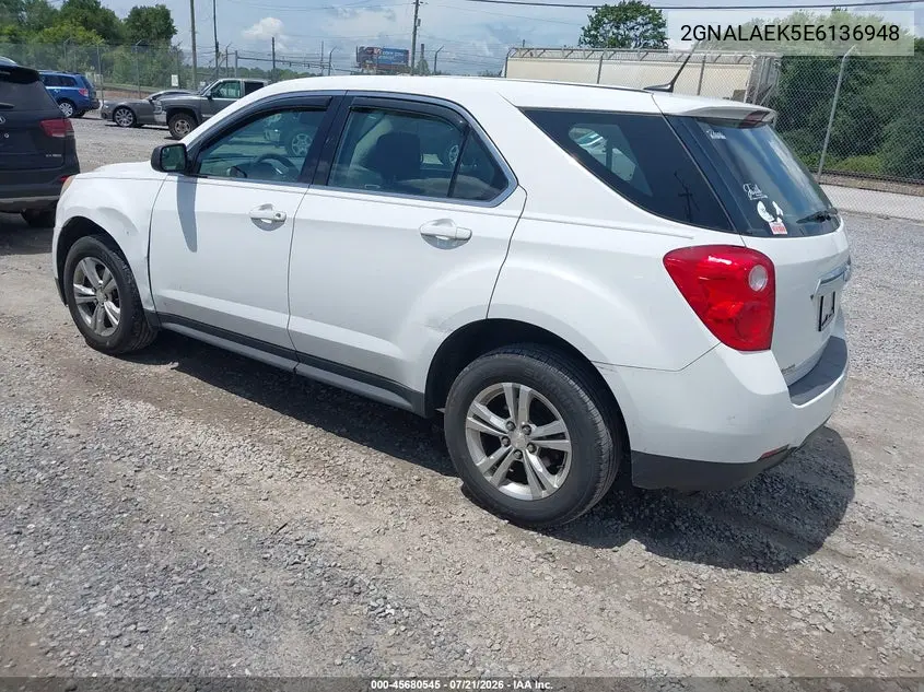 2014 Chevrolet Equinox Ls VIN: 2GNALAEK5E6136948 Lot: 45680545
