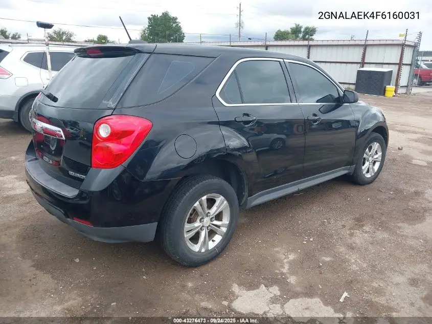2GNALAEK4F6160031 2015 Chevrolet Equinox Ls