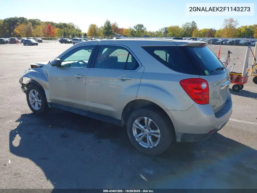 2GNALAEK2F1143273 2015 Chevrolet Equinox Ls