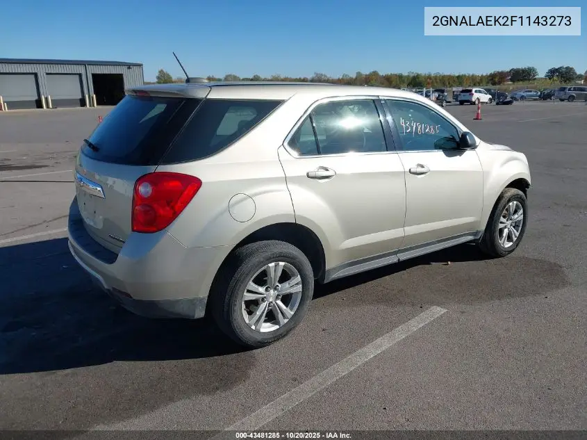 2GNALAEK2F1143273 2015 Chevrolet Equinox Ls