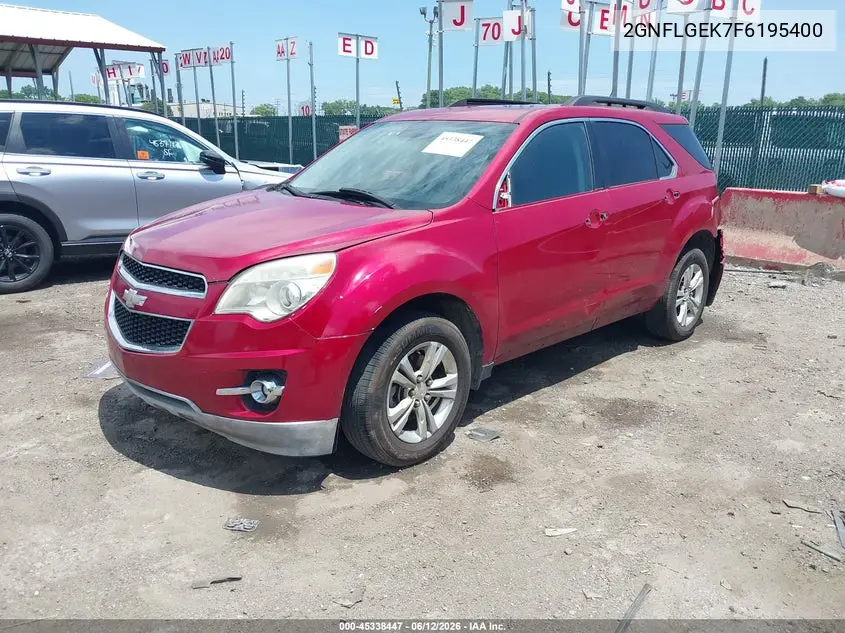2015 Chevrolet Equinox 2Lt VIN: 2GNFLGEK7F6195400 Lot: 45338447