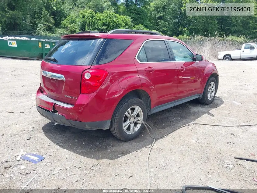 2015 Chevrolet Equinox 2Lt VIN: 2GNFLGEK7F6195400 Lot: 45338447